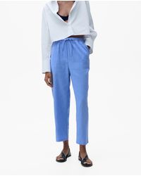 Mango - Straight Linen-blend Trousers Pants - Lyst