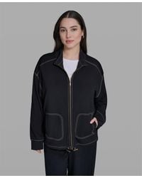 KARL LAGERFELD - Mock Neck Zip-front Jacket - Lyst