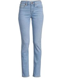 Lands' End - Petite Recover Mid Rise Straight Leg Blue Jeans - Lyst