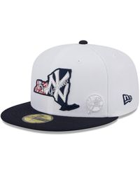 KTZ - White And Navy New York Yankees State 59fifty Fitted Hat - Lyst