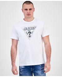 Guess - Short Sleeve Triangle Logo Crewneck T-shirt - Lyst
