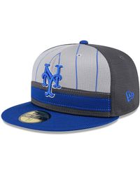 KTZ - Gray/royal New York Mets 2025 Batting Practice 59fifty Fitted Hat - Lyst