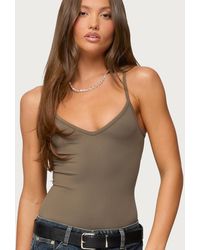Edikted - Teaghan Triangle Fitted Bodysuit - Lyst
