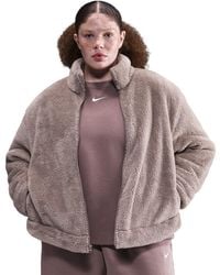 Nike - Plus Size Sportswear Essential High-pile Fleece Jacket - Lyst