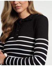 Isaac Mizrahi New York - Ruffle Neck Henley Sweater - Lyst
