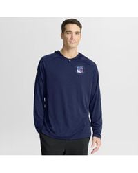 Fanatics - Navy New York Rangers Authentic Pro Rink Raglan Hoodie - Lyst