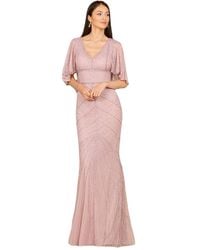 Lara - Cape Sleeve Beaded Gown - Lyst
