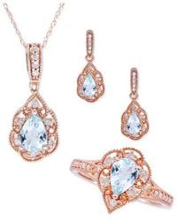 Macy's - 3 Pc. Set 1 5 8 Ct. T.w. Diamond 3 10 Ct. T.w. Ring Pendant Necklace Stud Earrings In 14k Rose Gold - Lyst