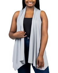 24seven Comfort Apparel - Plus Size Asymmetric Open Front Cardigan Sweater - Lyst