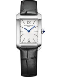 Baume & Mercier - Swiss Hampton Black Leather Strap Watch 35x22mm - Lyst