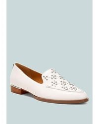 Rag & Co - Gabassi Studded Genuine Leather Loafers - Lyst