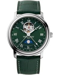Frederique Constant - Swiss Automatic Classics Heartbeat Moonphase Leather Strap Watch 40mm - Lyst