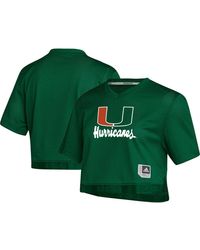 adidas - Miami Hurricanes V-neck Cropped Jersey - Lyst