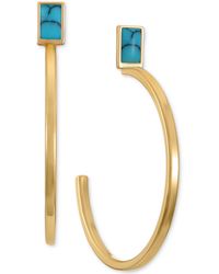 Alfani Gold-tone Stone & C-hoop Drop Earrings, Created For Macy's - Blue