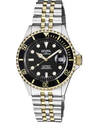 Gevril - Wall Street Two-tone Stainless Steel And Ion Plating Swiss Automatic Bracelet Watch 43 Mm - Lyst