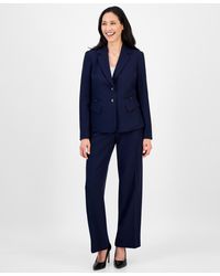 Le Suit - Notched Collar Wide-leg Pantsuit Set - Lyst