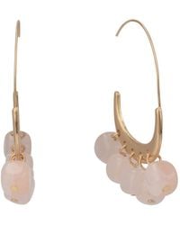 The Sak - Threader Hoop Earring With Pink Aventurine Beads - Lyst