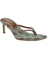 Guess - Mayan Rhinestone Thong Kitten Heel Sandals - Lyst