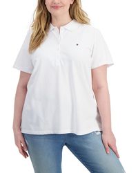 Tommy Hilfiger - Plus Button Up Collared Polo Top - Lyst