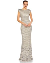 Mac Duggal - Embellished Crystal Cap Sleeve Column Gown - Lyst