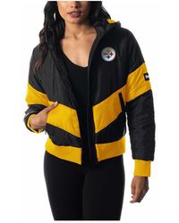 The Wild Collective - Pittsburgh Steelers Puffer Full-zip Hoodie Jacket - Lyst
