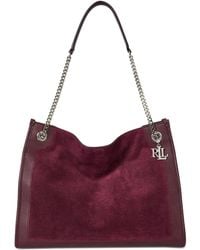 Ralph Lauren - Bradley Large Suede & Leather Tote Bag - Lyst