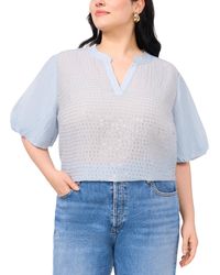 Vince Camuto - Plus Size Sequin-front Balloon-sleeve Top - Lyst