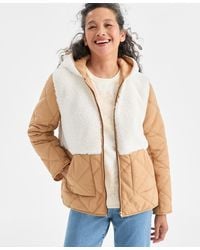 Style & Co. - Mixed Media Sherpa Jacket - Lyst