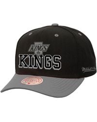 Mitchell & Ness - Black/silver Los Angeles Kings Backside Script Two-tone Pro Crown Adjustable Hat - Lyst