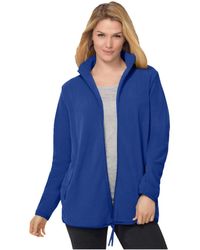 Woman Within - Plus Size Zip-front Microfleece Jacket - Lyst