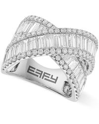 Effy - Effy Lab Grown Diamond Baguette & Round Crossover Statement Ring (5-1/10 Ct. T.w. - Lyst