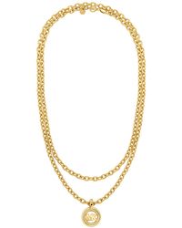 Michael Kors - Tone Double Layer Logo Necklace - Lyst