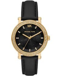 Michael Kors - Corey Three-hand Leather Watch - Lyst