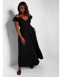 Rebdolls - Plus Size Ruffle Sleeve Maxi A Line Dress W. Pockets - Lyst