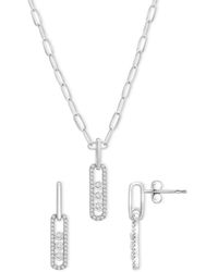 Macy's - 2-pc. Set Diamond Oval Pendant Necklace & Matching Drop Earrings (1/2 Ct. T.w. - Lyst