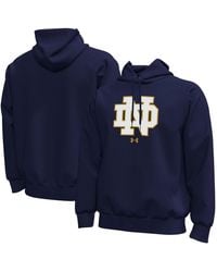 Under Armour Navy Midshipmen Core Icon Fleece Pullover Hoodie in Gray ...