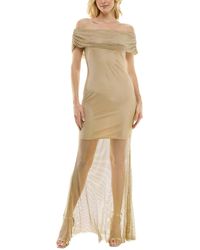 Taylor - Mesh Off-the-shoulder Gown - Lyst
