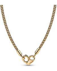 PANDORA - Moments 14k -plated Studded Chain Necklace - Lyst