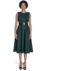 Calvin Klein - Belted Midi Dress - Lyst