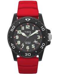 Timex - Main Street Quartz Silicone Strap 42mm Round Watch - Lyst