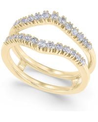 Macy's - Diamond Curved Solitaire Enhancer Ring Guard (3/8 Ct. T.w.) In 14k White Gold - Lyst