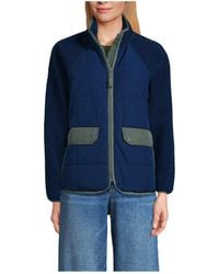 Lands' End - Mixed Media High Pile Fleece Jacket - Lyst