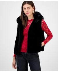 Guess - Sophy Faux-fur Hooded Vest - Lyst