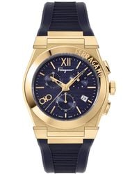 Ferragamo - Salvatore Swiss Chronograph Vega Blue Silicone Strap Watch 42mm - Lyst