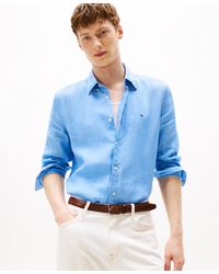 Tommy Hilfiger - Regular Fit-pigment-dyed Long-sleeve Linen Shirt - Lyst