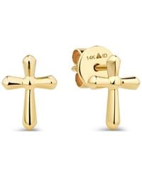 DEVATA - Cross Stud Earrings - Lyst