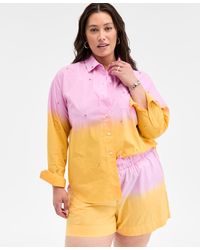 On 34th - Trendy Plus Size Ombre Rhinestone Shirt - Lyst
