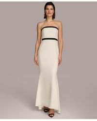 Donna Karan - Contrast-trim Strapless Gown - Lyst