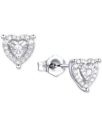 Macy's - Diamond Heart Halo Stud Earrings (1/4 Ct. T.w. - Lyst