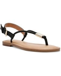 DV by Dolce Vita - Jache T-strap Adjustable Ankle-strap Flat Sandals - Lyst
